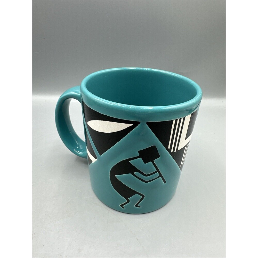 Vintage Waechtersbach Teal Kokopelli Southwestern Style Mug W. Germany 3.75"